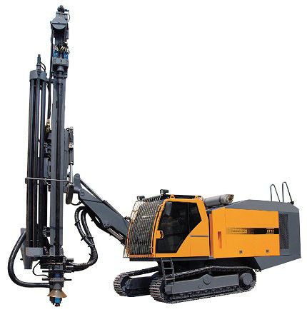 เครื่องเจาะหินชนิด Crawler เครื่องเจาะหิน DTH 298KW เครื่อง Cummins ความลึกเจาะ 35m