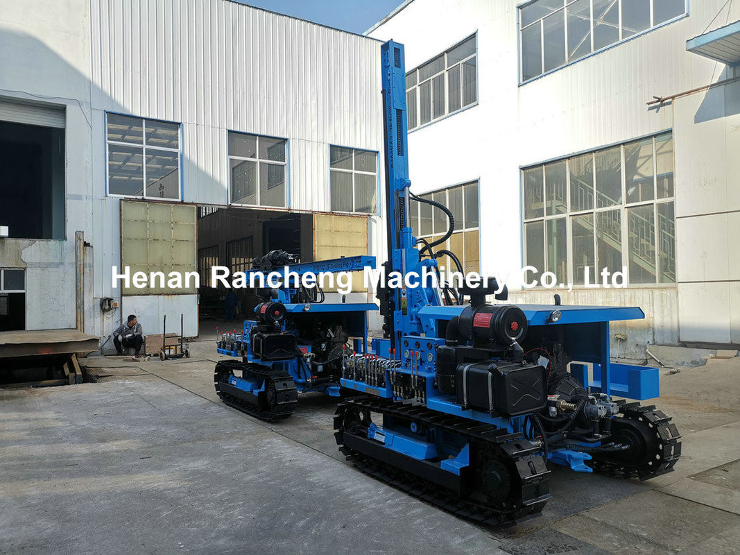 90mm - 140mm Dia อุปกรณ์เจาะ DTH เครื่องยนต์ดีเซล 45kw ลงหลุมเจาะ