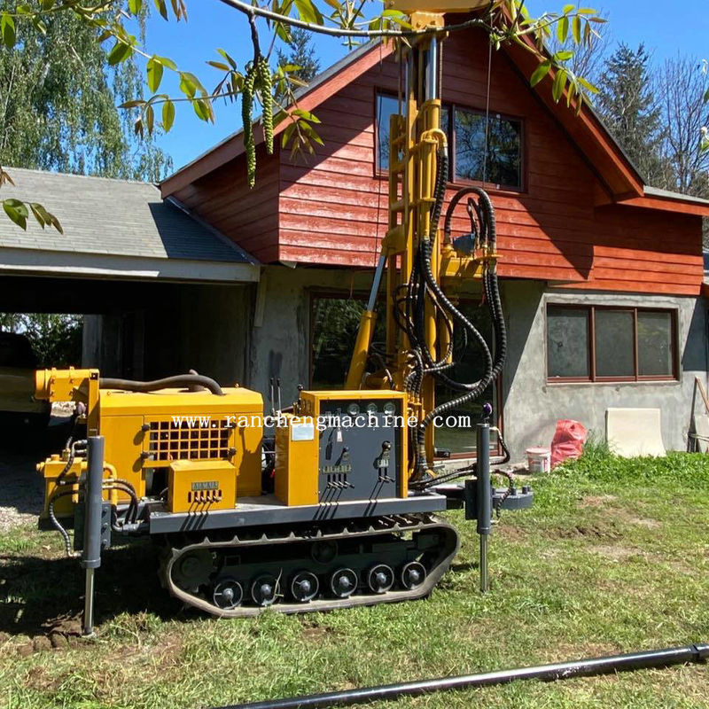 ประสิทธิภาพการเจาะสูง 150m Deep Diesel Hydraulic Drilling Rig เครื่องเจาะบ่อน้ําเขาและหิน