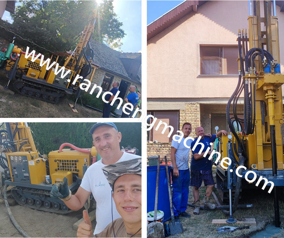 ประสิทธิภาพการเจาะสูง 150m Deep Diesel Hydraulic Drilling Rig เครื่องเจาะบ่อน้ําเขาและหิน