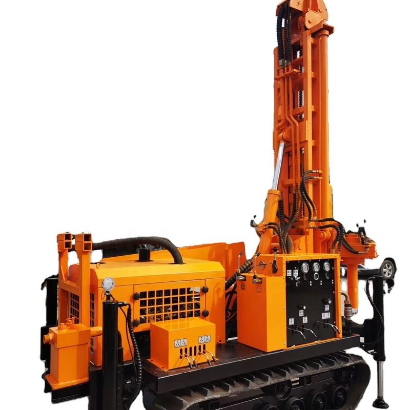 ประสิทธิภาพการเจาะสูง 150m Deep Diesel Hydraulic Drilling Rig เครื่องเจาะบ่อน้ําเขาและหิน