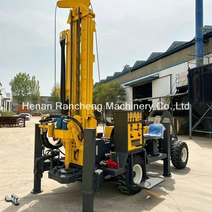 อุปกรณ์เจาะบ่อน้ําขนาด 220 เมตร พร้อมเครื่อง Quanchai ขนาด 65KW และแรงยก 13T