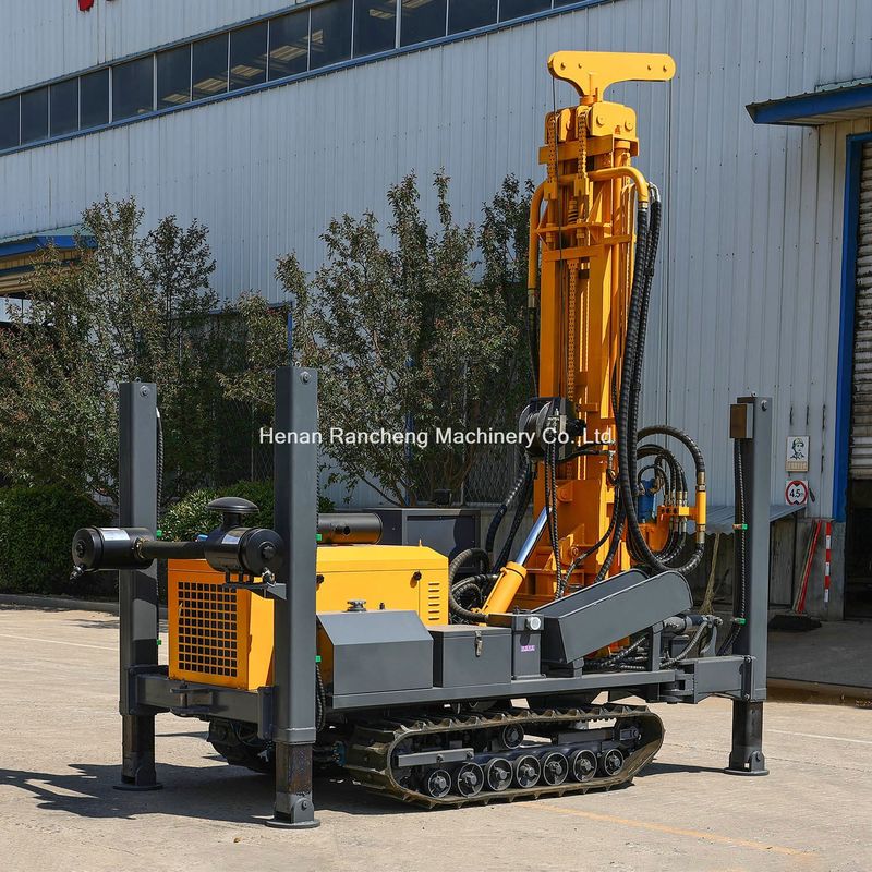 ขาสนับสนุนไฮดรอลิกสูง 350m Crawler Borehole เครื่องเจาะบ่อน้ําด้วยเครื่องยนต์ 91KW