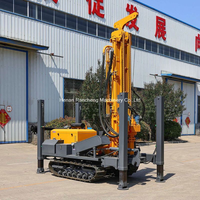 ขาสนับสนุนไฮดรอลิกสูง 350m Crawler Borehole เครื่องเจาะบ่อน้ําด้วยเครื่องยนต์ 91KW