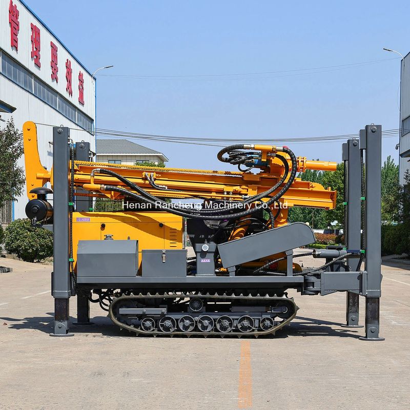 ขาสนับสนุนไฮดรอลิกสูง 350m Crawler Borehole เครื่องเจาะบ่อน้ําด้วยเครื่องยนต์ 91KW