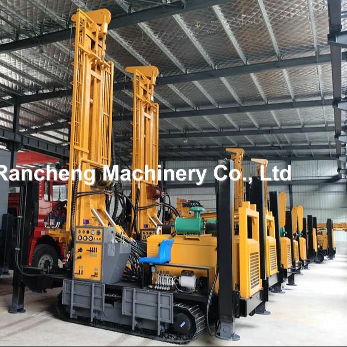 เครื่องเจาะบ่อน้ําน้ําแบบพนูเมติก ความลึก 800m พร้อมเครื่องปัดอากาศ หรือปั๊มดิน
