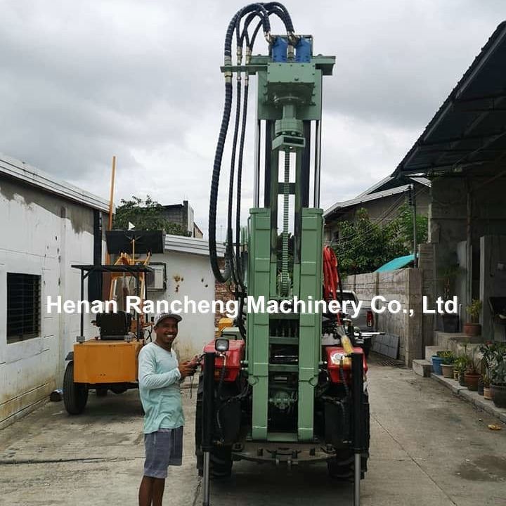 เครื่องเจาะบ่อน้ําน้ําลึกที่ติดกับแทรกเตอร์ 200 เมตร เครื่องเจาะบ่อน้ําน้ําลึก 45HP เครื่องยนต์ดีเซล เครื่องเจาะบ่อน้ําไฮดรอลิก