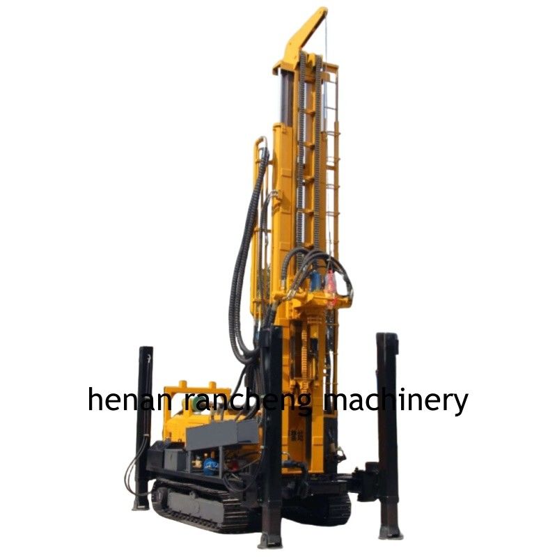 ขาสนับสนุนไฮดรอลิกสูง 350m Crawler Borehole เครื่องเจาะบ่อน้ําด้วยเครื่องยนต์ 91KW