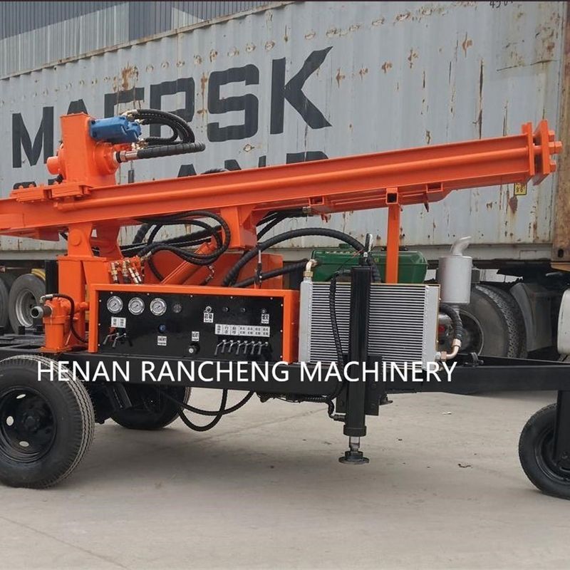 เครื่องเจาะเจาะหลุมน้ํา 150m ล้อติดตั้งสําหรับเครื่องยนต์ดีเซล 32HP