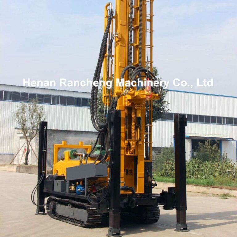 ความลึกในการเจาะ 350m ยาง Caterpillar Track ช่องเจาะบ่อน้ํา ช่องเจาะยาง Pneumatic