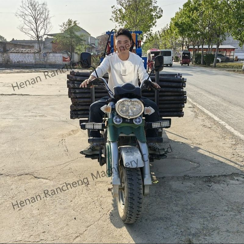 เครื่องเจาะบ่อน้ําขนาดเล็ก ไฮดรอลิก พกพา tricycle เครื่องเจาะบ่อน้ําสําหรับเจาะหลุมเจาะที่มีประสิทธิภาพ