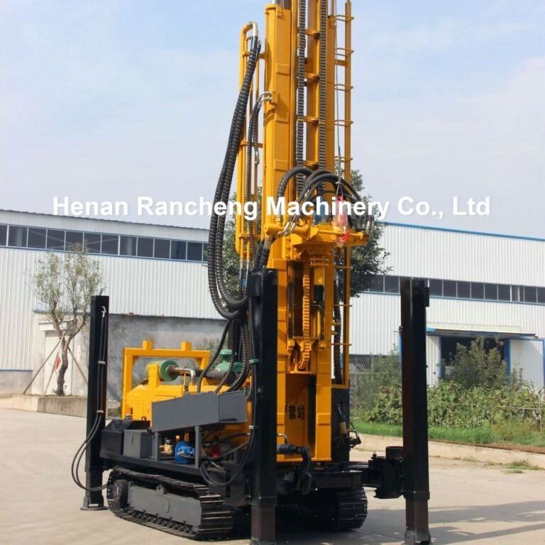ความลึกในการเจาะ 350m ยาง Caterpillar Track ช่องเจาะบ่อน้ํา ช่องเจาะยาง Pneumatic
