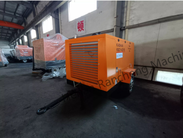 KSCY-400/14.5K 400cfm ไดเซล เครื่องปรับอากาศสกรูพกพา ด้วยเครื่องยนต์ Cummins