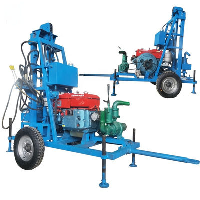 อุปกรณ์เจาะบ่อน้ําแบบพกพา 2 ล้อ 22 HP พลังงาน 150m ความลึกเจาะ