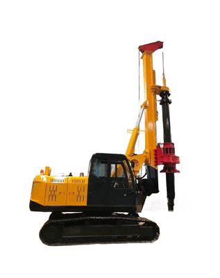 อุปกรณ์เจาะแบบหมุนหมุนที่ติดกับเครือข่าย Crawler 190KW พลังงานเครื่องยนต์ 60m ความลึกของสะพาย