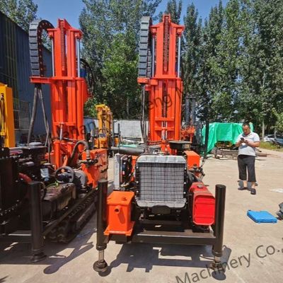 200m Dth Mud Drilling Trailer ติดตั้งอุปกรณ์เจาะบ่อน้ําด้วยไดเซล 45kw
